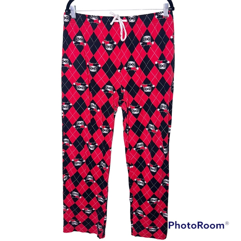 Batman x Undergirl Harley Quinn Argyle Print Pajama Pants Size Large